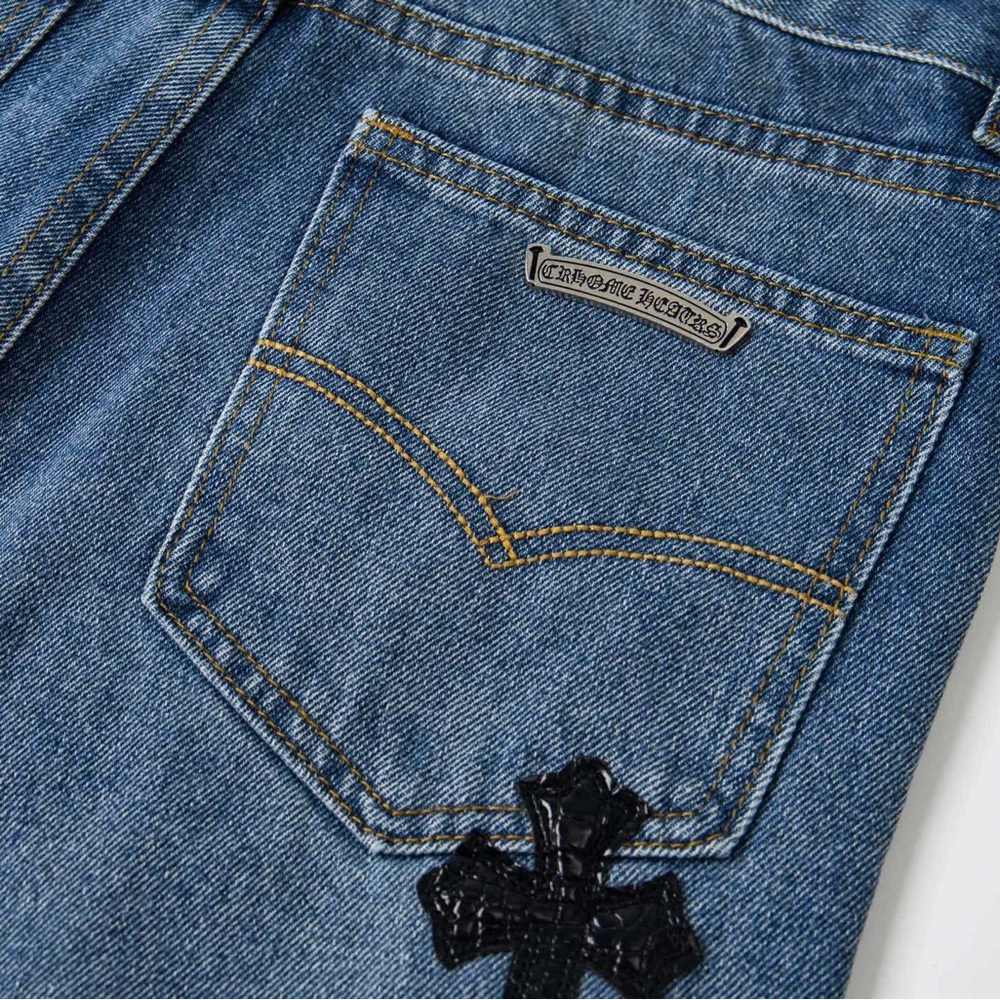 Chrome Hearts Embroidered Cross Patch Straight-Le… - image 3